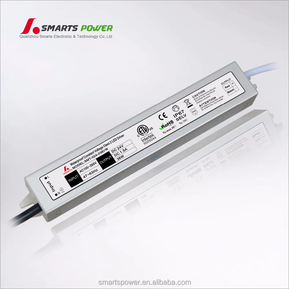 Ce Rohs Approved 24v 1.5a 36w Led Driver Constant Voltage 220vac To