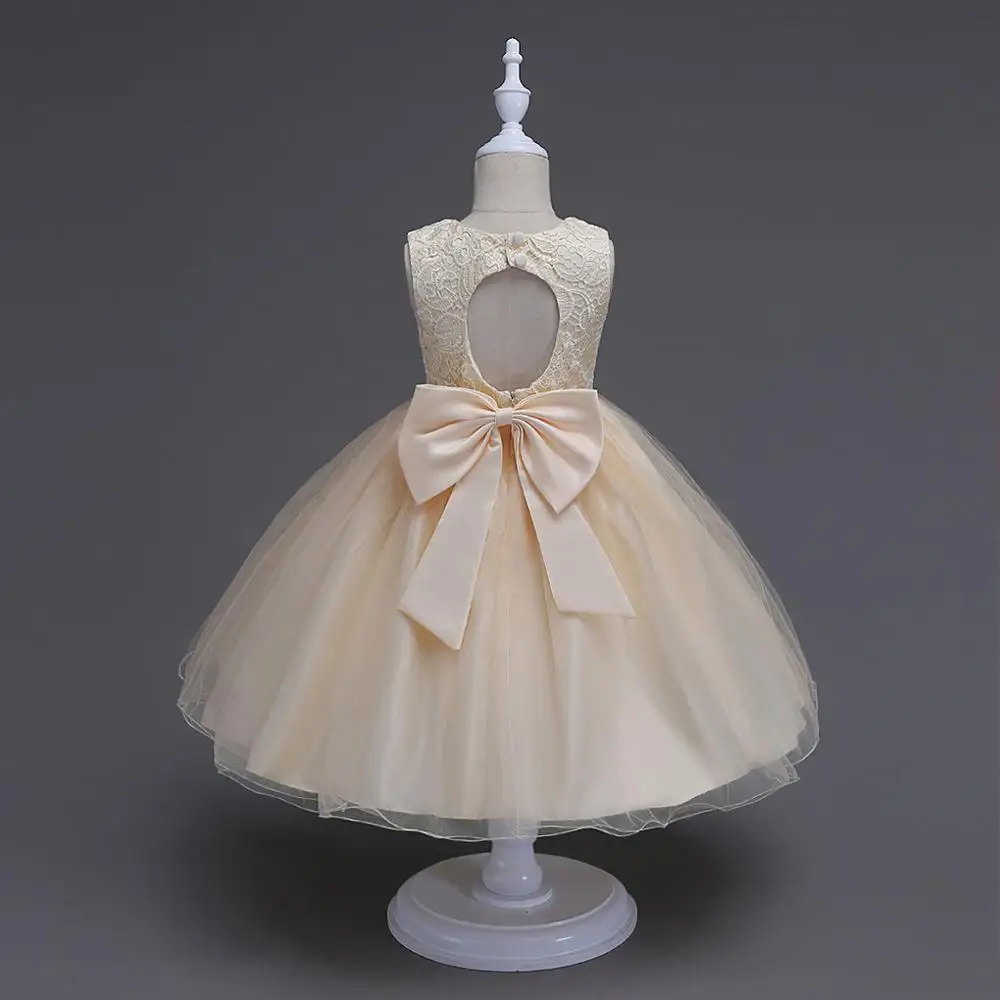 

Children formal dresses bowknot pierced back, N/a