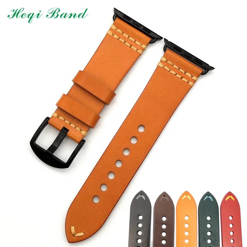 

2019 Hot Sport Smart leather Watch Band Strap For Apple Watch Band, Black red brown green coffee