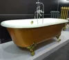 2018 Luxury freestanding cast iron roll top bath tub with golden feet of BGL-89
