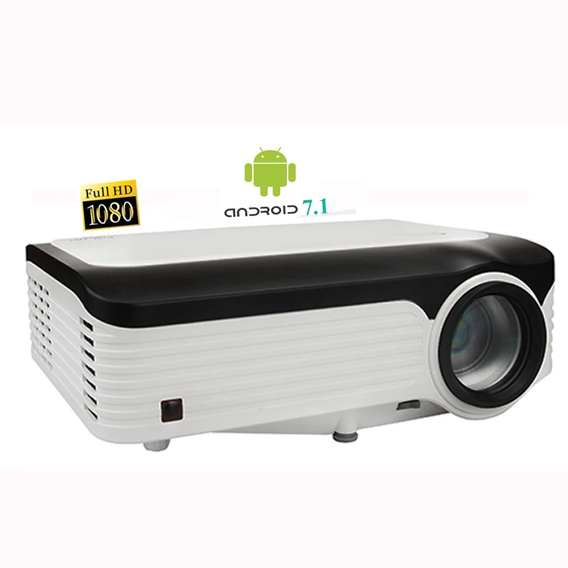 

New arrival android 7.1 digital proyector lcd home theater beamer led native 1080P full hd video TV box projector, 1.07 billion colors