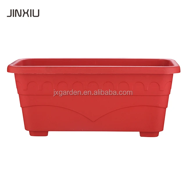 
Rectangle Balcony Plastic Flower Pot Large Outdoor Plant Pot 