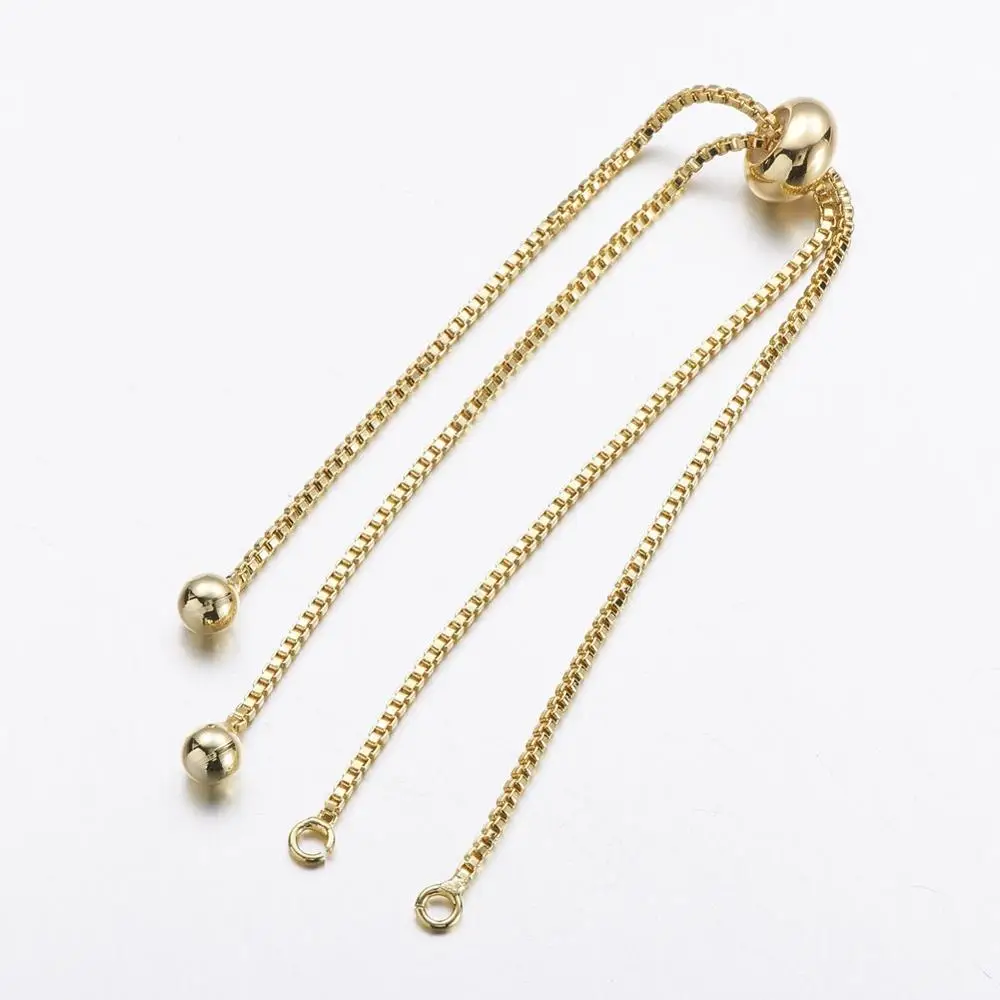

PandaHall Brass Box Chain Slide Bracelet Extender Chain