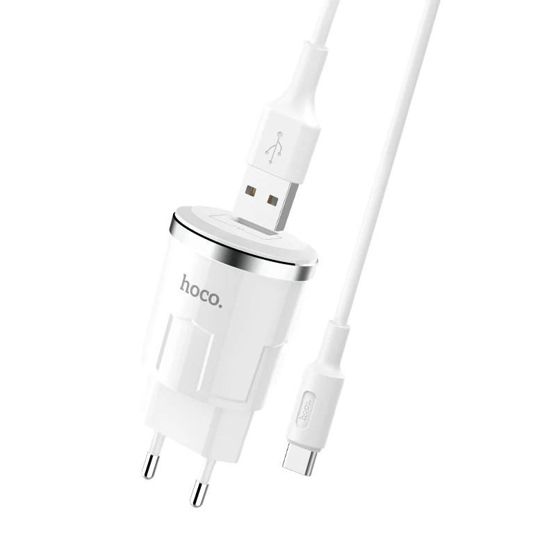 

Hoco C37A Wall Charger 2.4A Type-C Data Cable Usb Charger