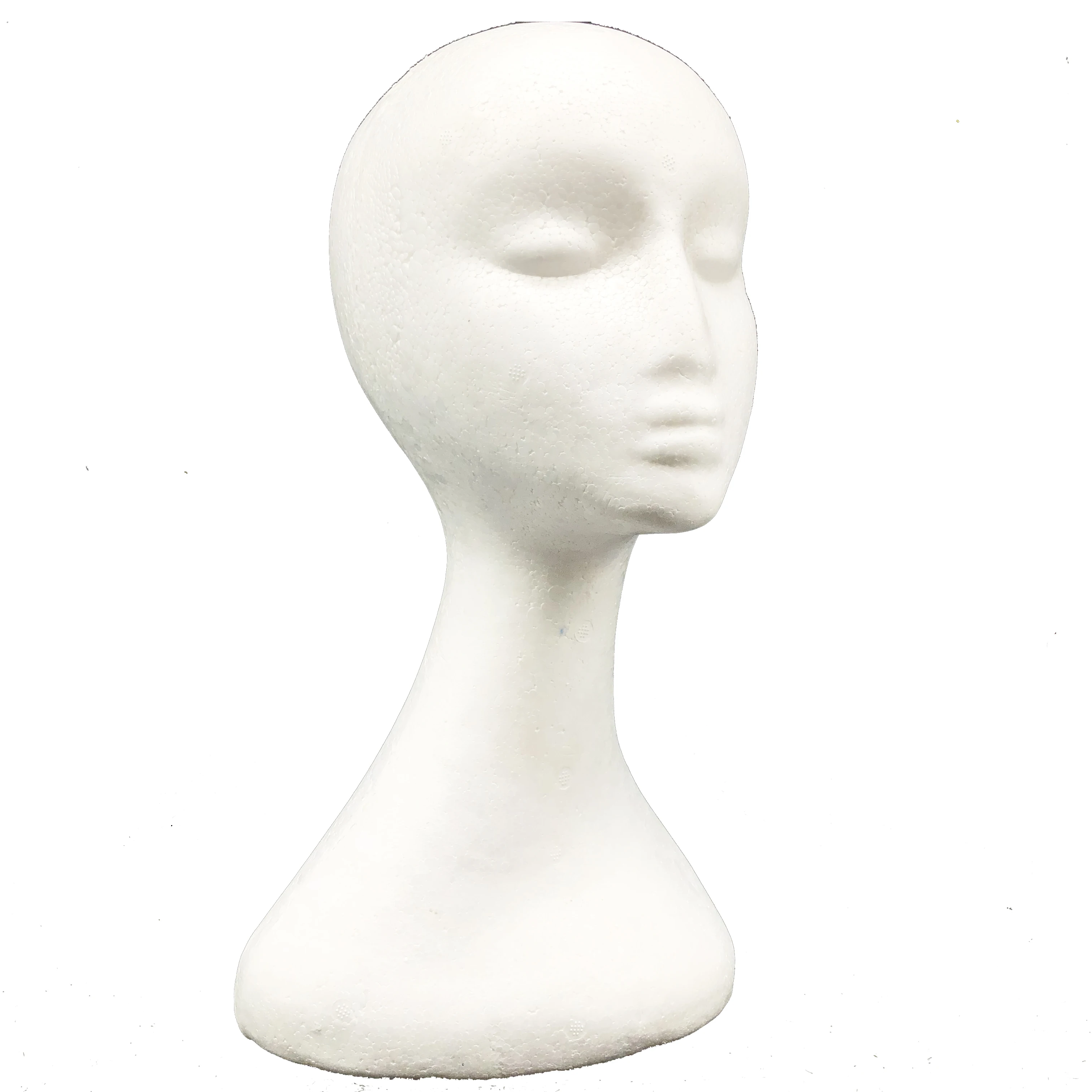 Wig Head Display 370mm Eco-Friendly EPS Foam Styrofoam Head Long Neck Female Model Polystyrene Mannequin Display For Hat