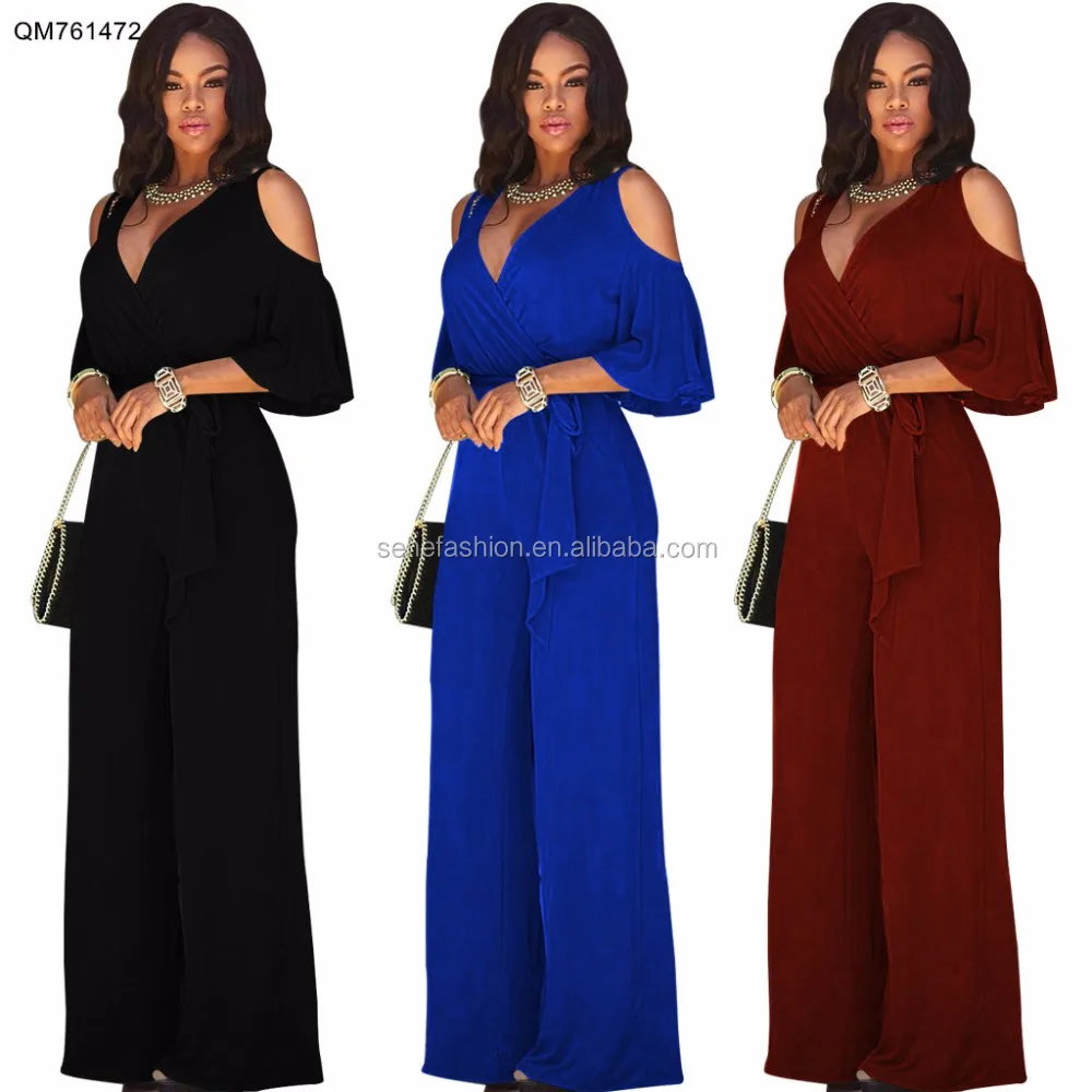 

Ready made 3 colour short sleeveless sexy ladies jumpsuits rompers for african women, N/a