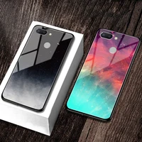 

OTAO Phone Case For Xiaomi Mi 9 8 Lite A1 A2 Gradient Tempered Glass case For Redmi Note 5 6 7 Pro Soft TPU Bumper Phone Cover