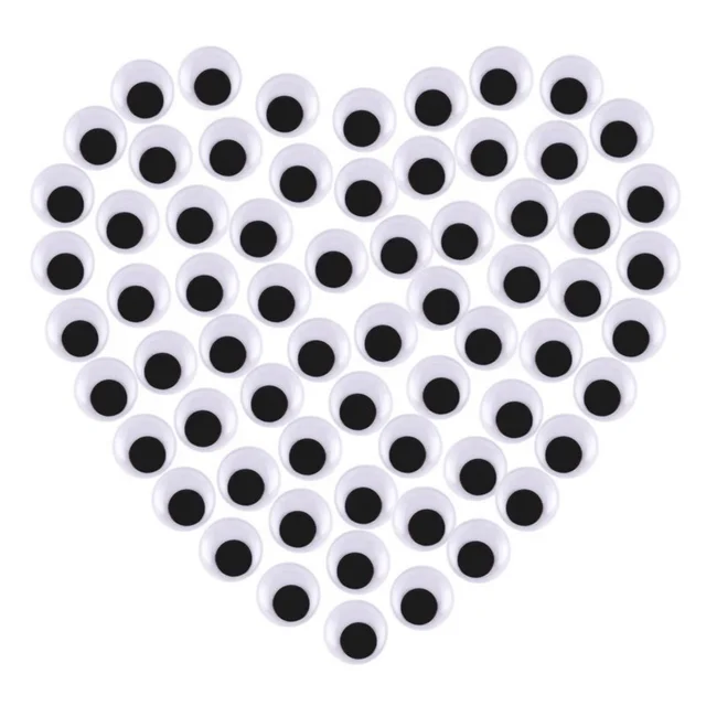 Trafagala 100 Pcs Googly Wiggle Eyes Self Adhesive for Craft Sticker Plastic Wiggle Googly Eyes Self-Adhesive Black Round Sticker Eyes DIY Arts Crafts Scrapbooking Accessories