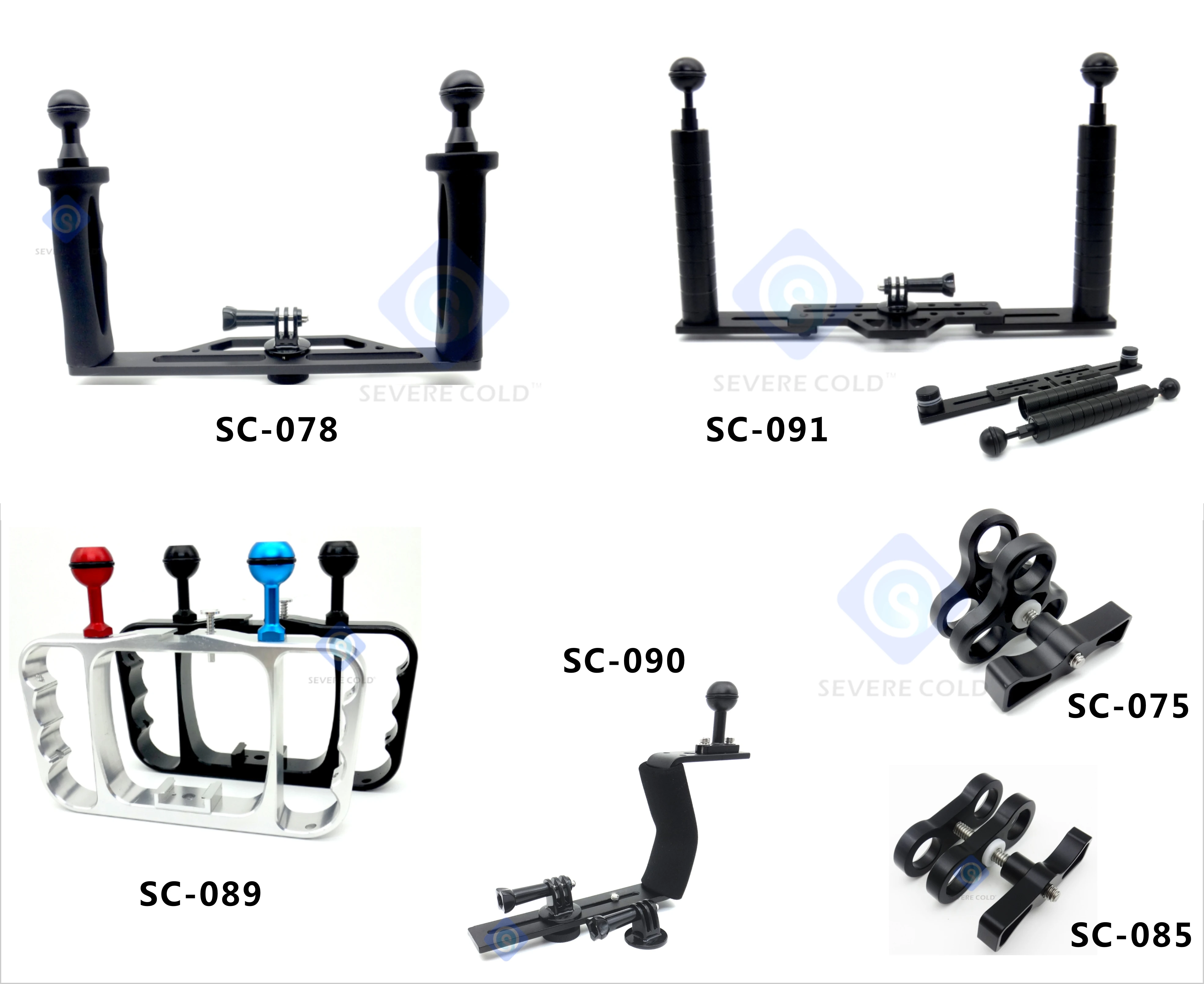 Dual Handheld Grip Underwater Stabilizer Tray For GoPro Hero
