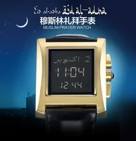 

Fashion stainless steel Qibla Compass function islamic Prayer Watch with Azan Time