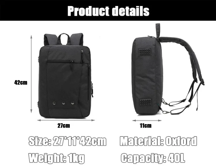 High quality multipurpose mens waterproof school backpack laptop custom rucksack