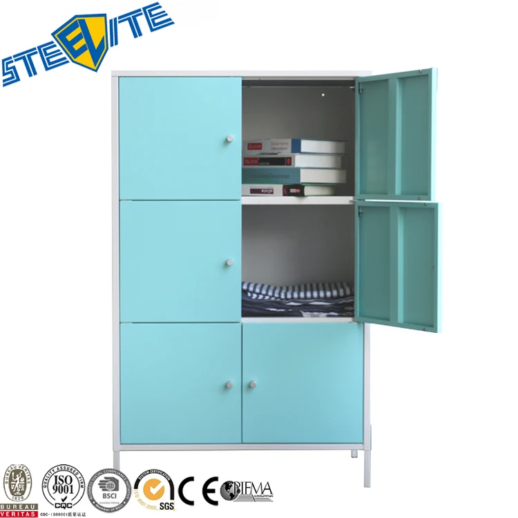 Home Storage Living Room Bedroom Use Metal 6 Door Storage