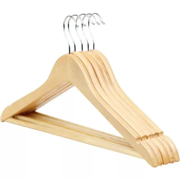 

Cheap custom home and hotel use smooth natural solid wooden clothing hanger, Like picture