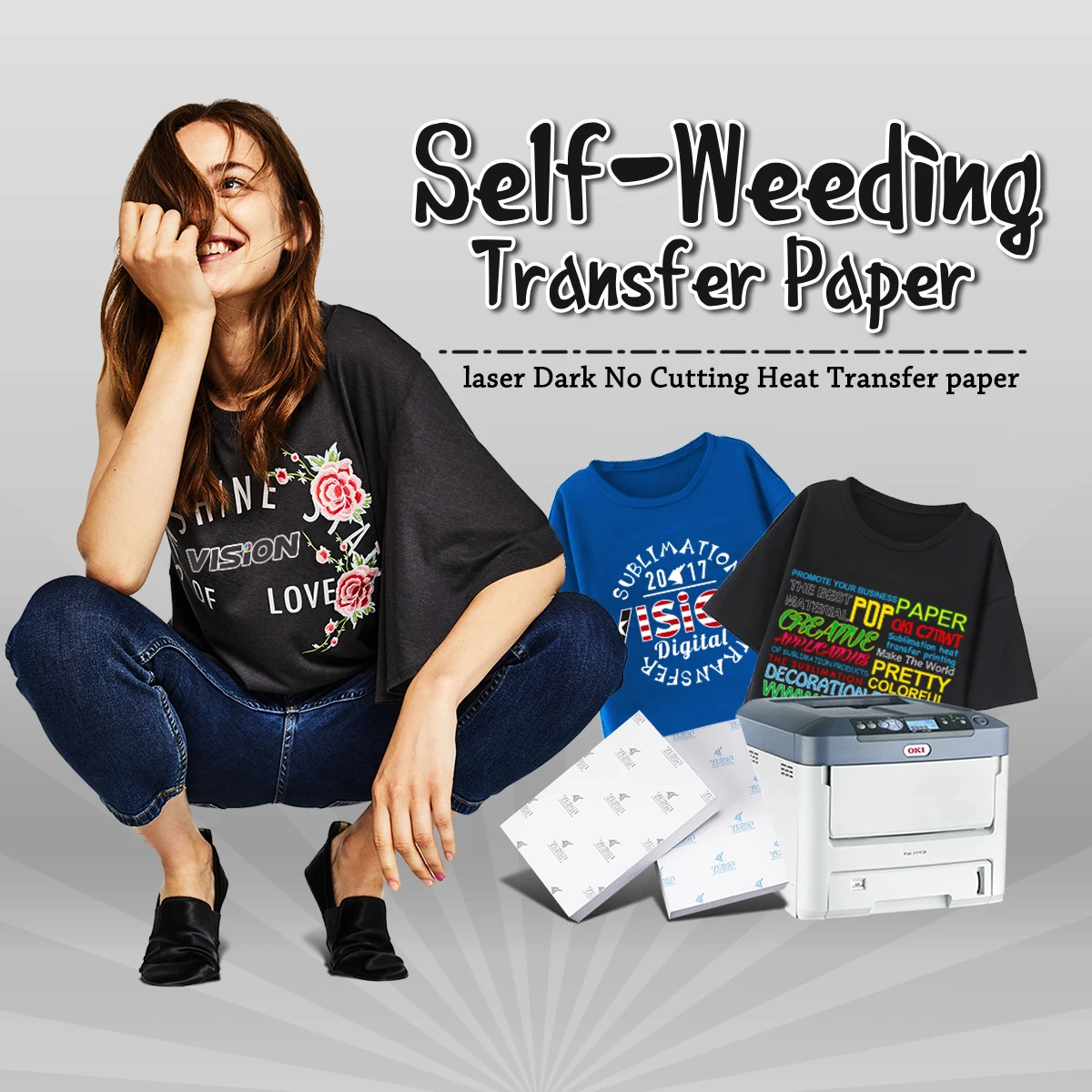 Vision Laser Dark Self Weeding Transfer Paper Used For 100 Cotton