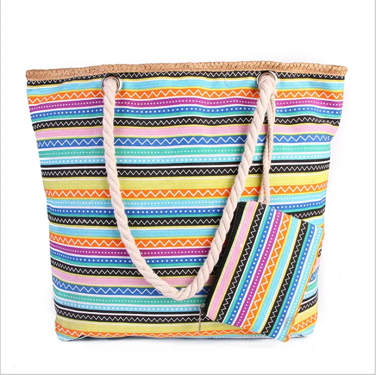

Custom Logo Tote Cotton Canvas Beach Bag With Print, Any color