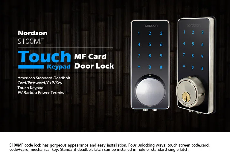 Smart Digital Electronic Door Lock Touch RFID Password Panel Keyless Keypad 
