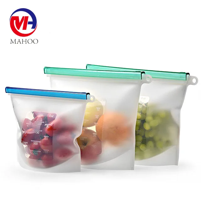 

Reusable Silicone Food Storage Bag LARGE SIZE Airtight Zip Seal Bags Keep Your Food Fresh Bag, Clear