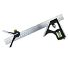 12-Inch/300mm Adjustable Stainless Steel Combination Square/Angle Square/Try Square with Aluminum Handle