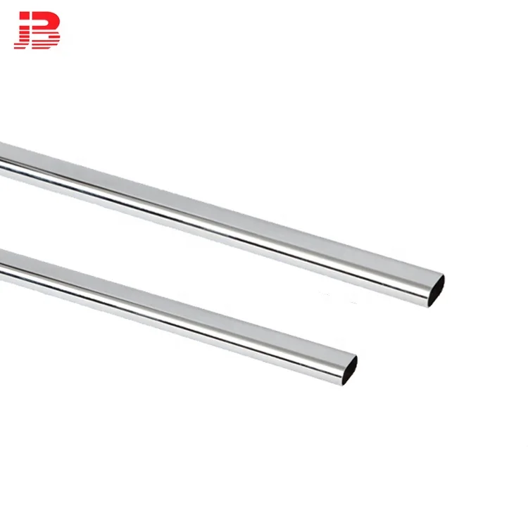 Shop fitting system metal 25mm Diameter Chrome Plating Steel Tube Silver Iron Round/oval Pipe supplier