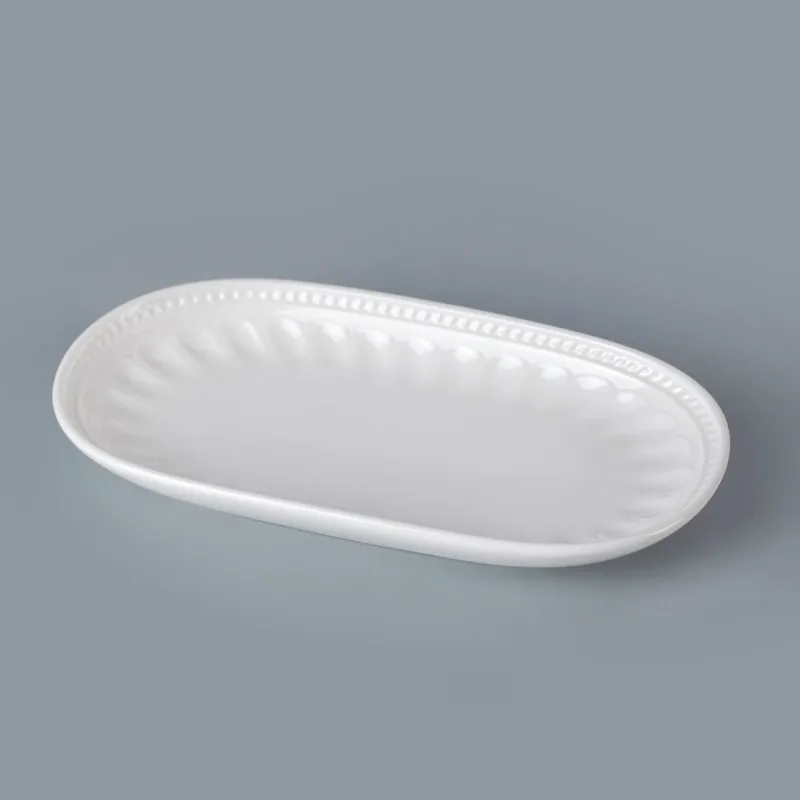批发促销耐用毛巾盘白瓷餐具餐盘毛巾托盘为酒店餐厅