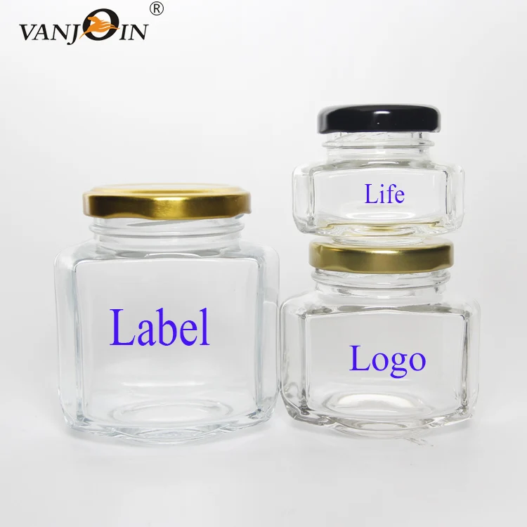 Wholesale Unique Cheap Clear Oval Hex Hexagonal 180ml 270ml Glass Honey