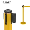 Yellow Retractable Warning Tape Stanchion, Control Line Divider with Logo Printing
