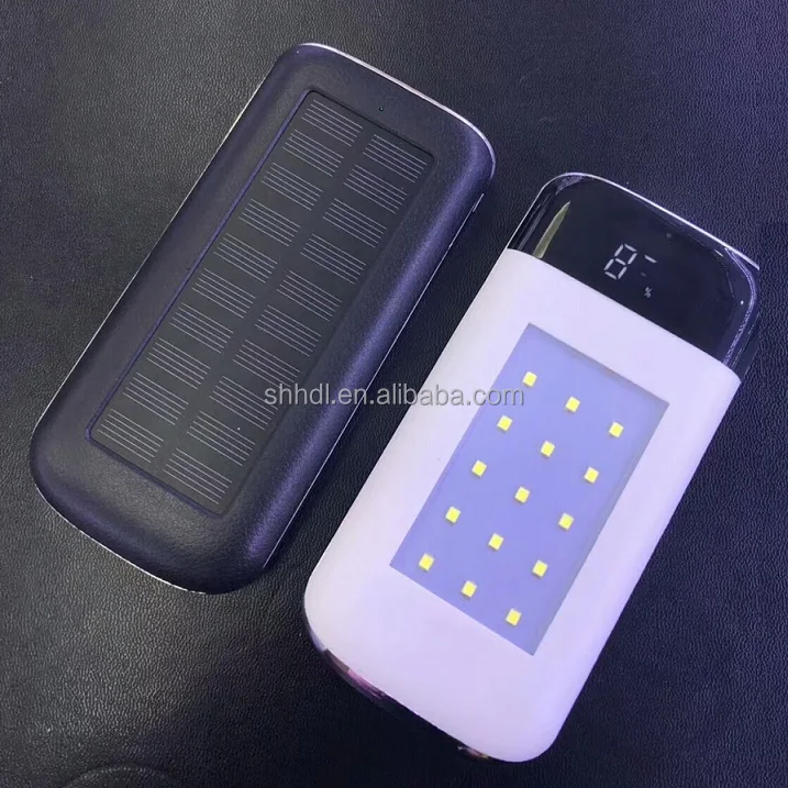 

2019 New Solar Power Bank Solar Panel Phone Charger 10000mah Power Bank with LED Light