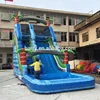 commercial grade jungle theme tree blue amusement inflatable water slides with pool