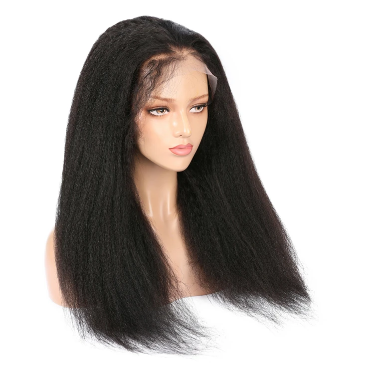 

Cheap wholesale brazilian kinky straight no tracks full lace wig