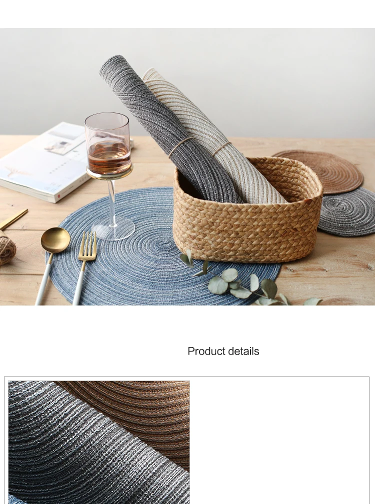 Japanese style ramie four color home dining mat table mat insulation bowl pot mat