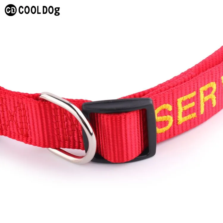 Nylon bing Embroidied Service Dog Collar Dropship Buy Embroidied