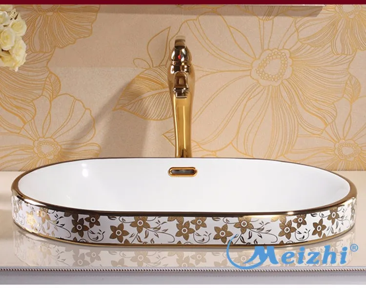 Bathroom counter mounted ceramic hospital sink