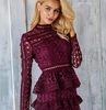 woman clothes 2018 trending Simple Elegant casual hollow out ruffle lace Sexy mini dresses women party Fall evening dresses 2018