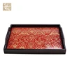 Fine Chinese style decorative arts and crafts red ceramic gift tray for diwali
