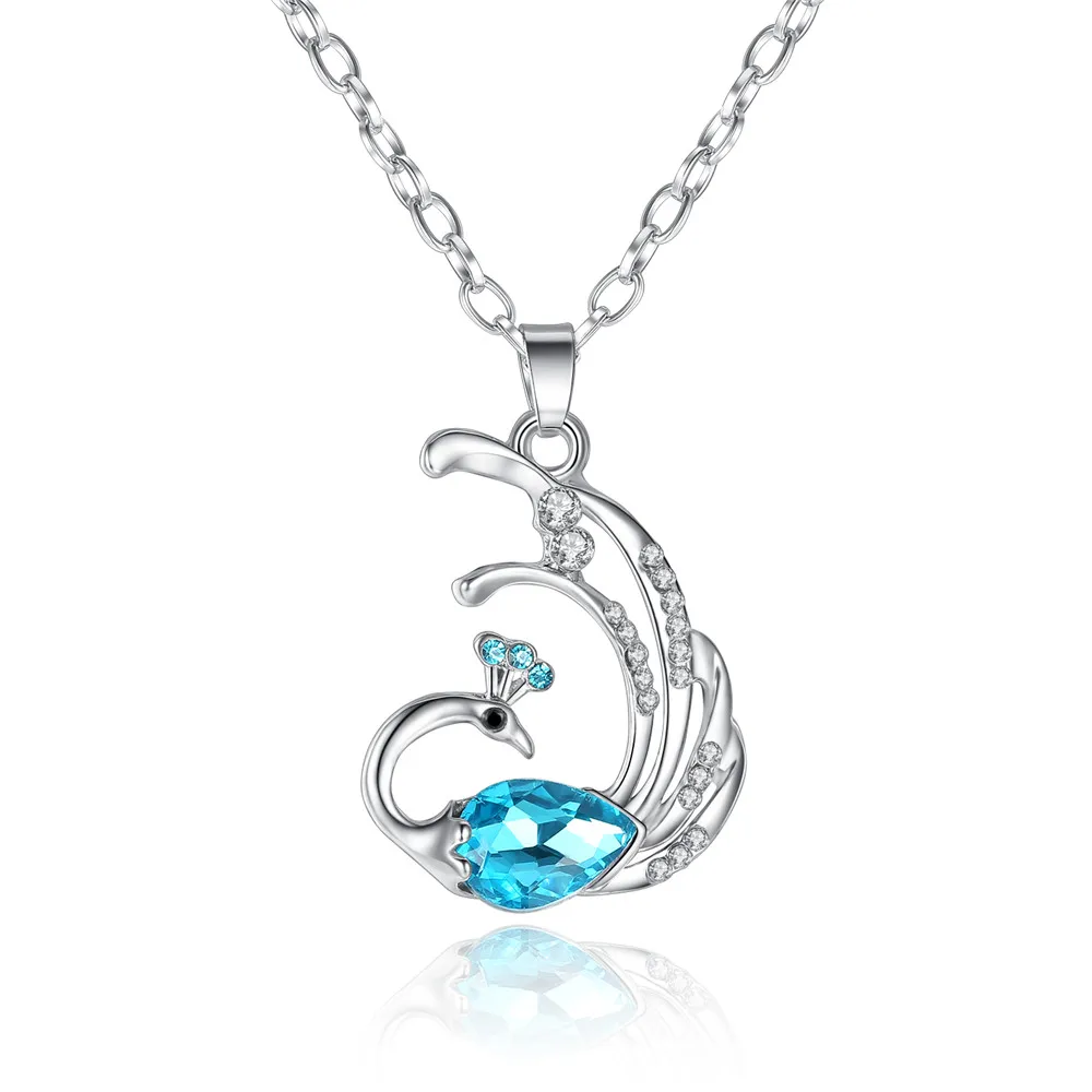 

Fashion Lovely crystal swan peacock necklace for women, N/a