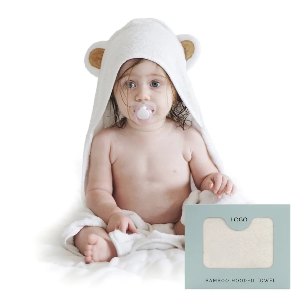 
Premium soft shower gifts custom animal unicorn elephant lion bear baby organic 100% bamboo hooded bath towel with washcloth set <span style=