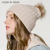 OEM Custom Beanie Hat/Custom Knitted Pom Beanie Hat/Custom Winter Knitted Hat With Big Pom Pom