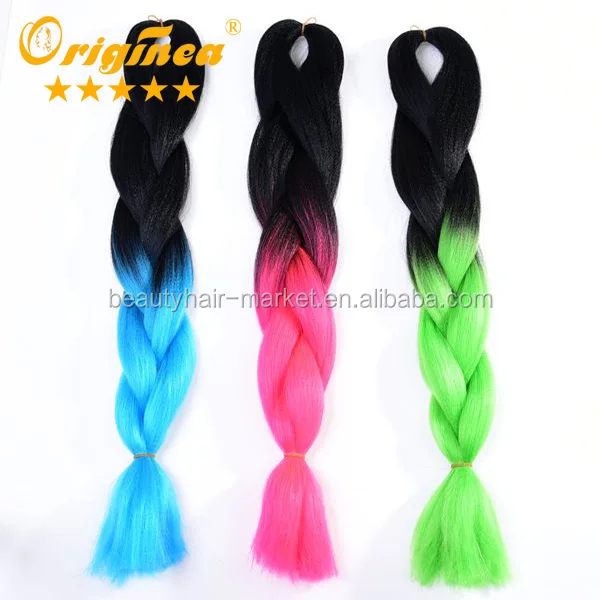 Wholesale Cheap Ombre Two Tone Colored Synthetic Braiding Hair 100