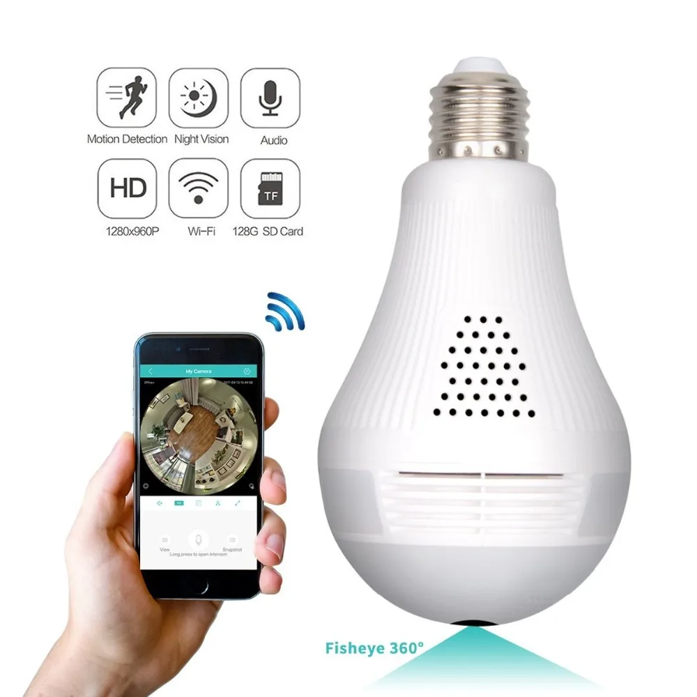 Hd Home Led Light Bulb Security Camera 