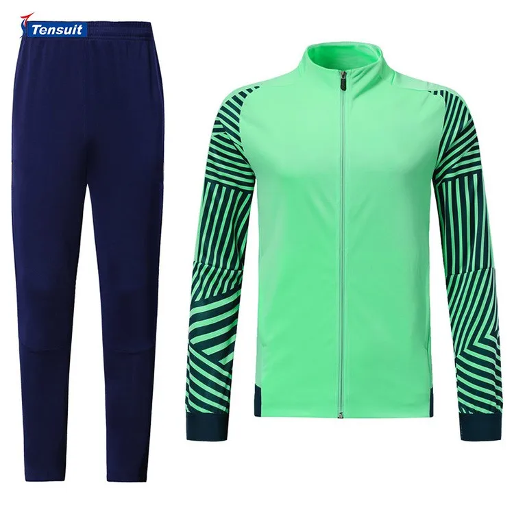 Latest Design Fitted Football Tracksuit Oem Green Team Soccer Jacket ...