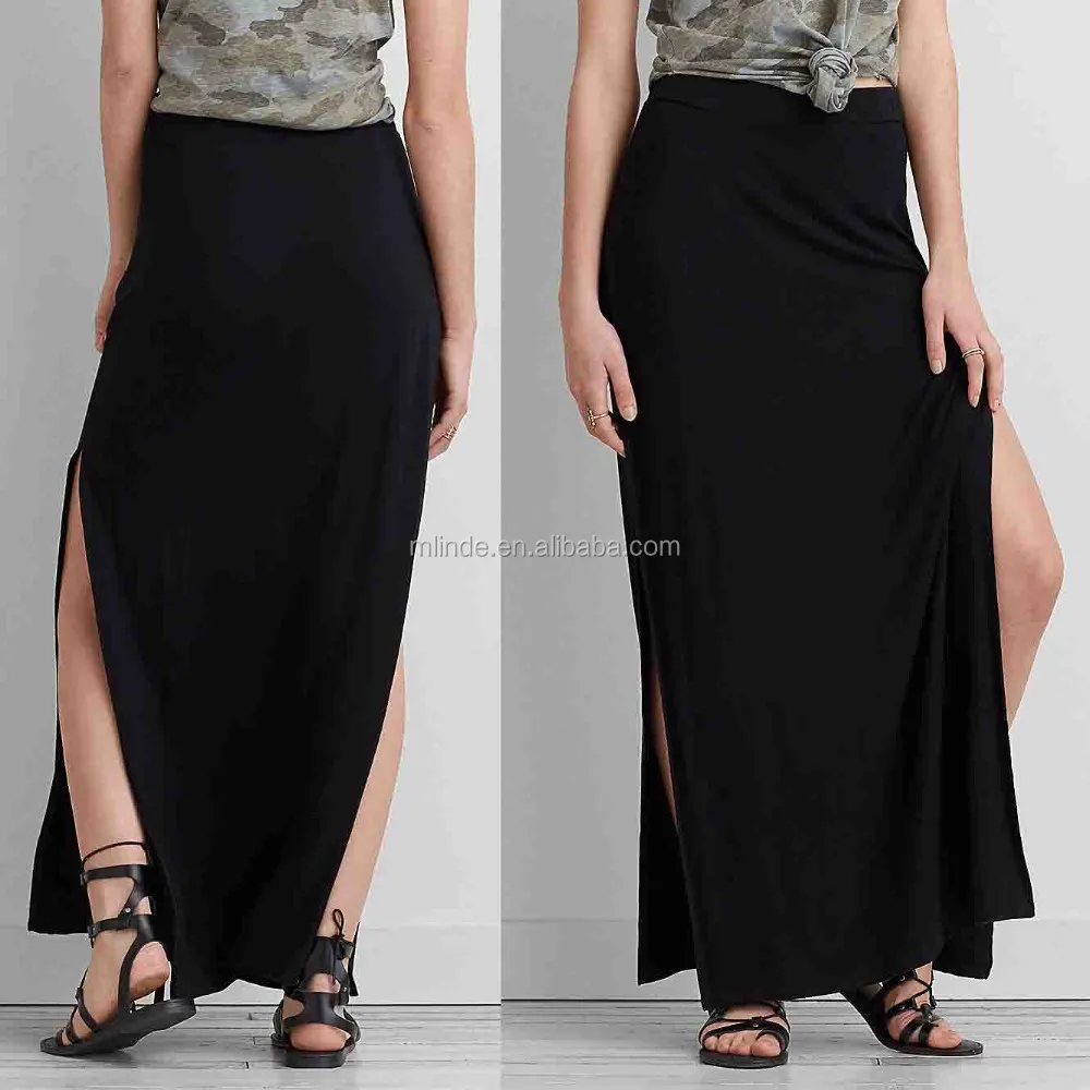 plain black maxi skirt