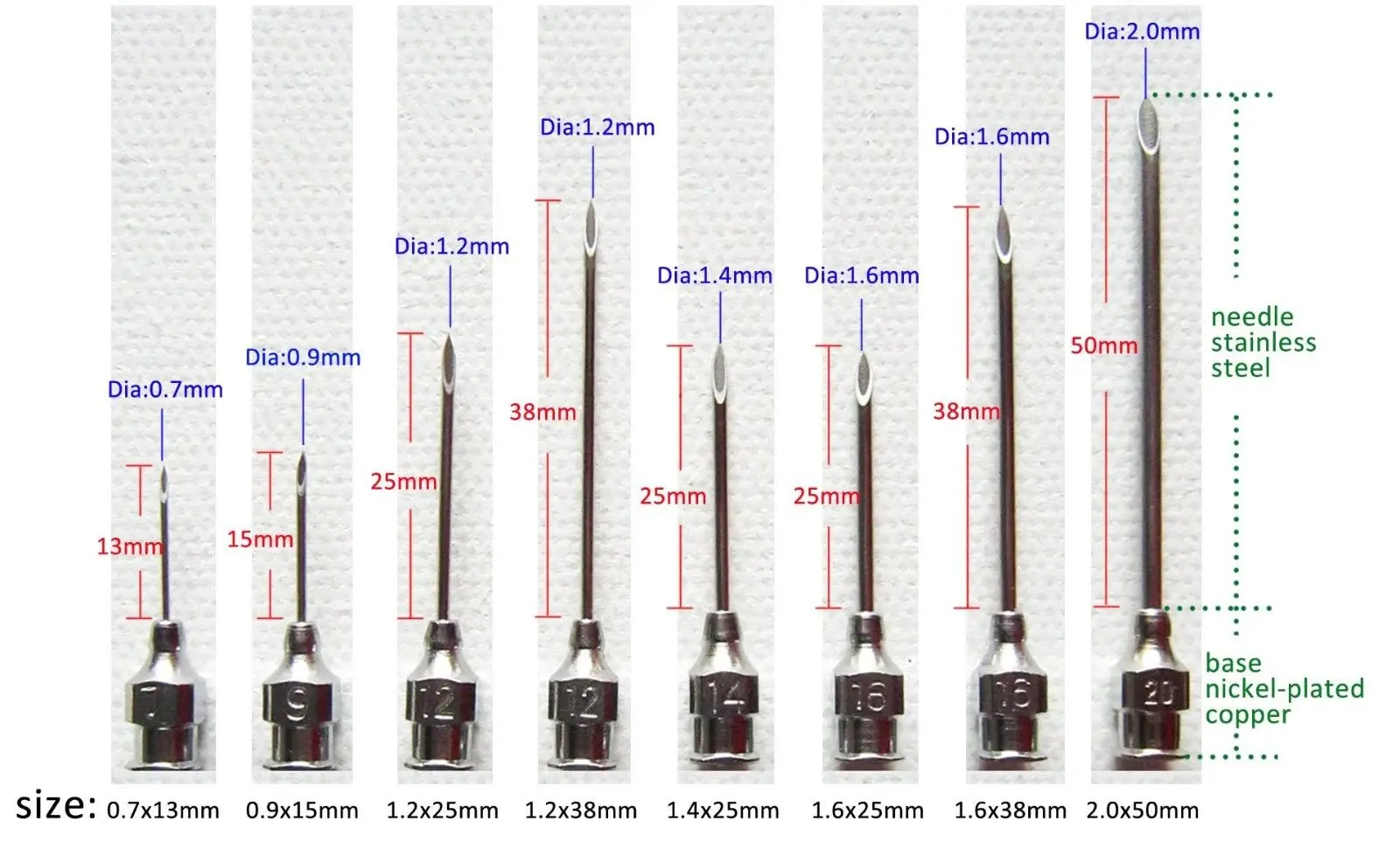 Инъекционная игла длиной 15 мм и сечение