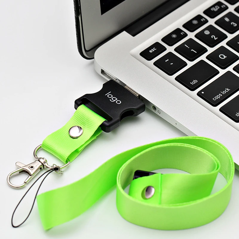 Nylon Lanyard Detachable Buckle Flash Drive 16gb For Promotion Gift
