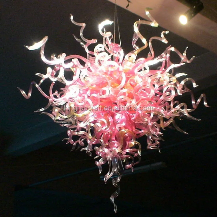 

Romantic Heart Shaped Pink Blown Glass Pendant Hanging Pendant Lights Room Decoration Light, Yellow, pink