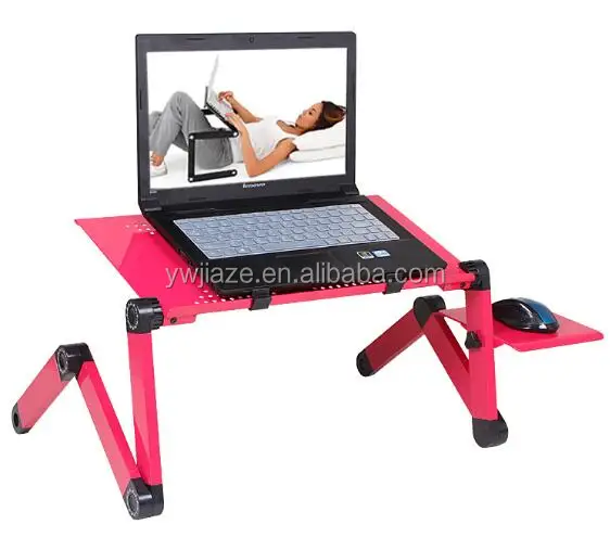 Adjustable Wooden Laptop Desk Stand with Built in Cooling Fan Portable Foldabl