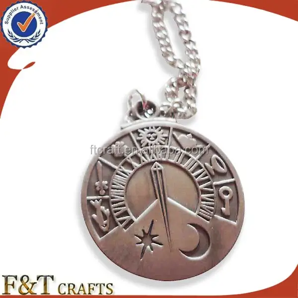 
Custom metal small coin pendant charm necklace 