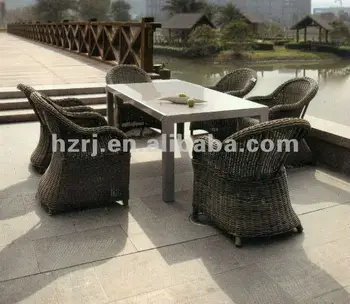 Garden White Glass Table And Rattan Chair Set - Buy Rectangle Table And