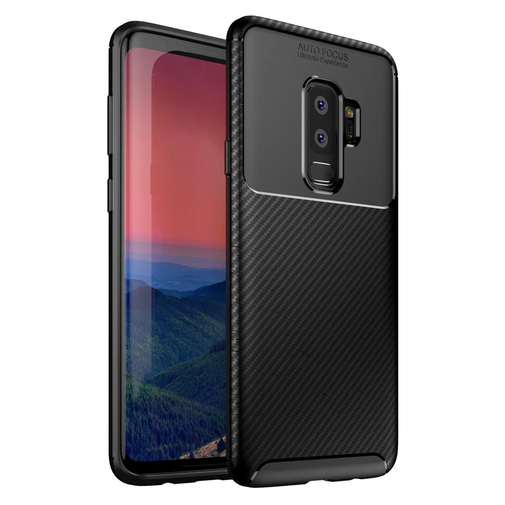 

Laudtec New Carbon Fiber Soft Tpu Back Cover Phone Case For Samsung Galaxy S9 Plus, Black;navy blue;brown