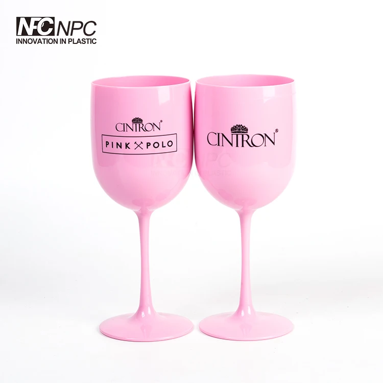 

Reusable customized colored plastic wedding wine glass for party