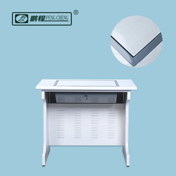 
Hide Away Metal Safety Box LCD Monitor Rolled Flip Up Computer Desk Furniture 